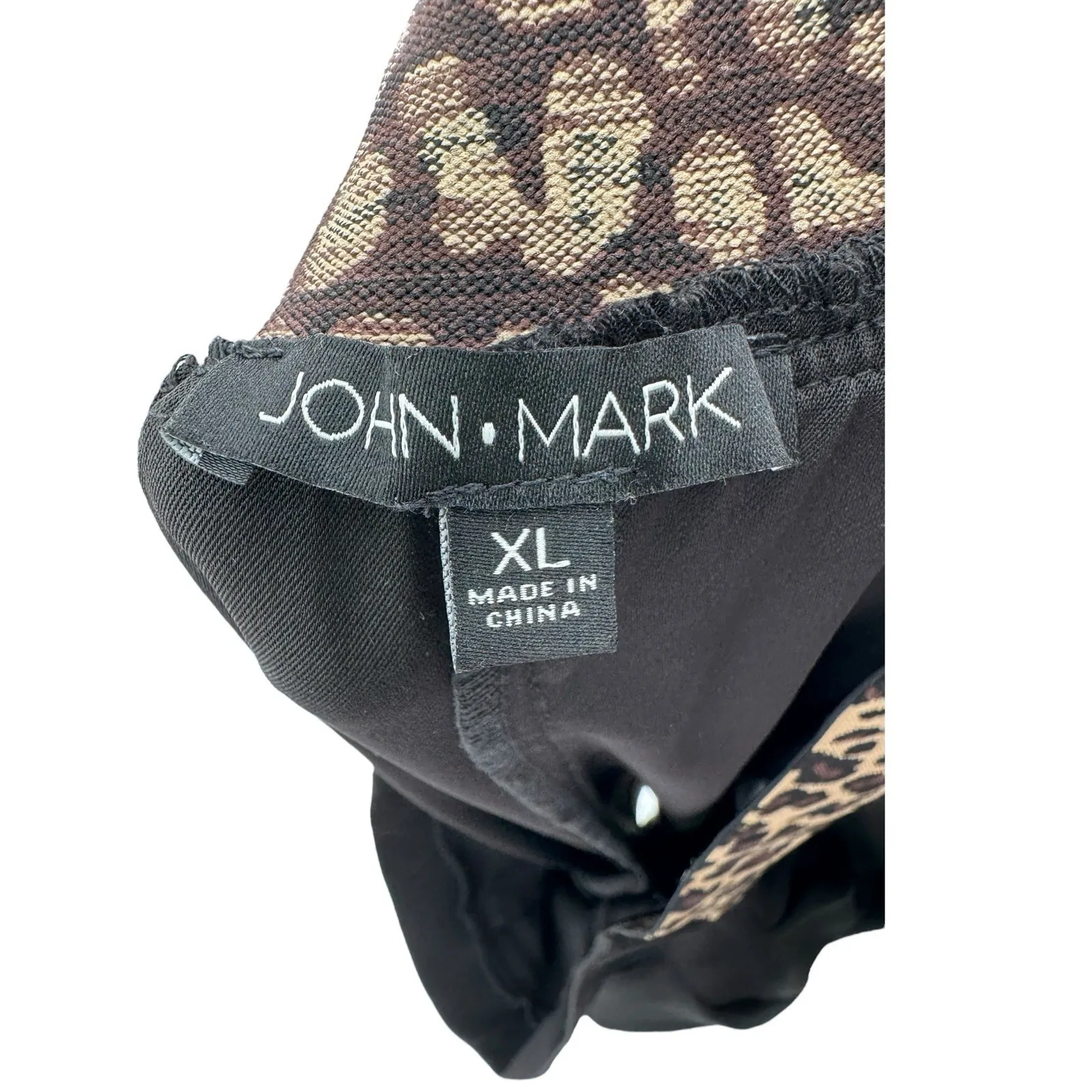 John Mark Wide Leg Relaxed Pants XL Women's Black Cheetah‎ Print Elastic Band - Image 5