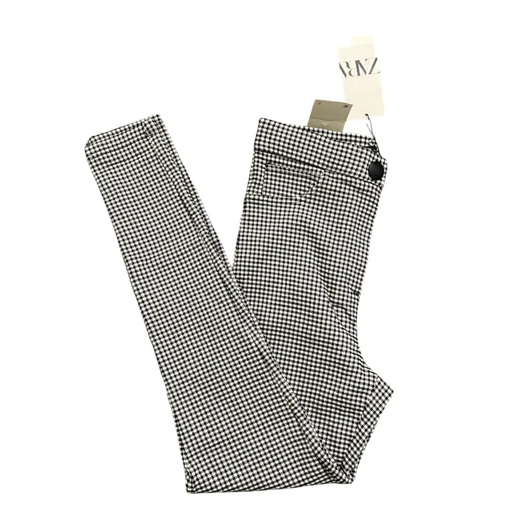 Zara Black and White Houndstooth Pants - Image 4