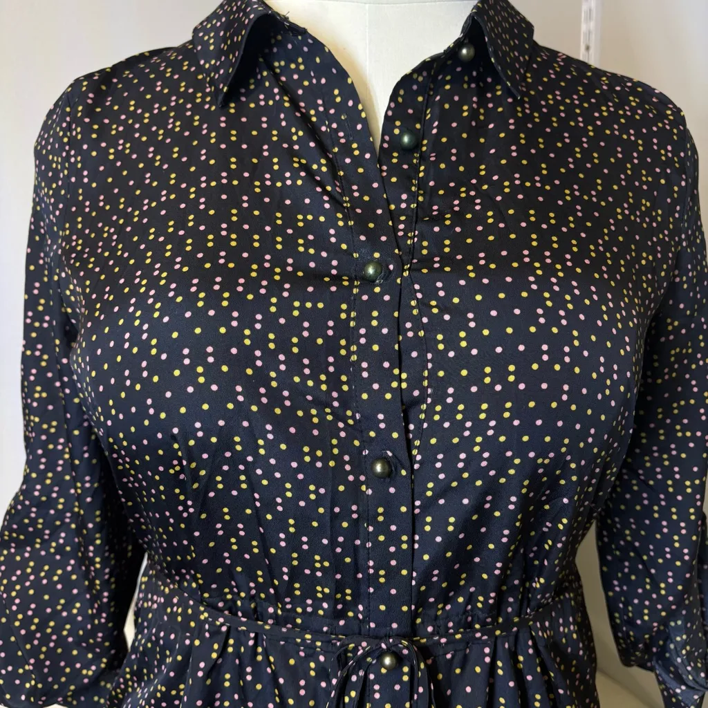 Maison Jules Black and Gold Long Sleeve button down Dress - Image 13