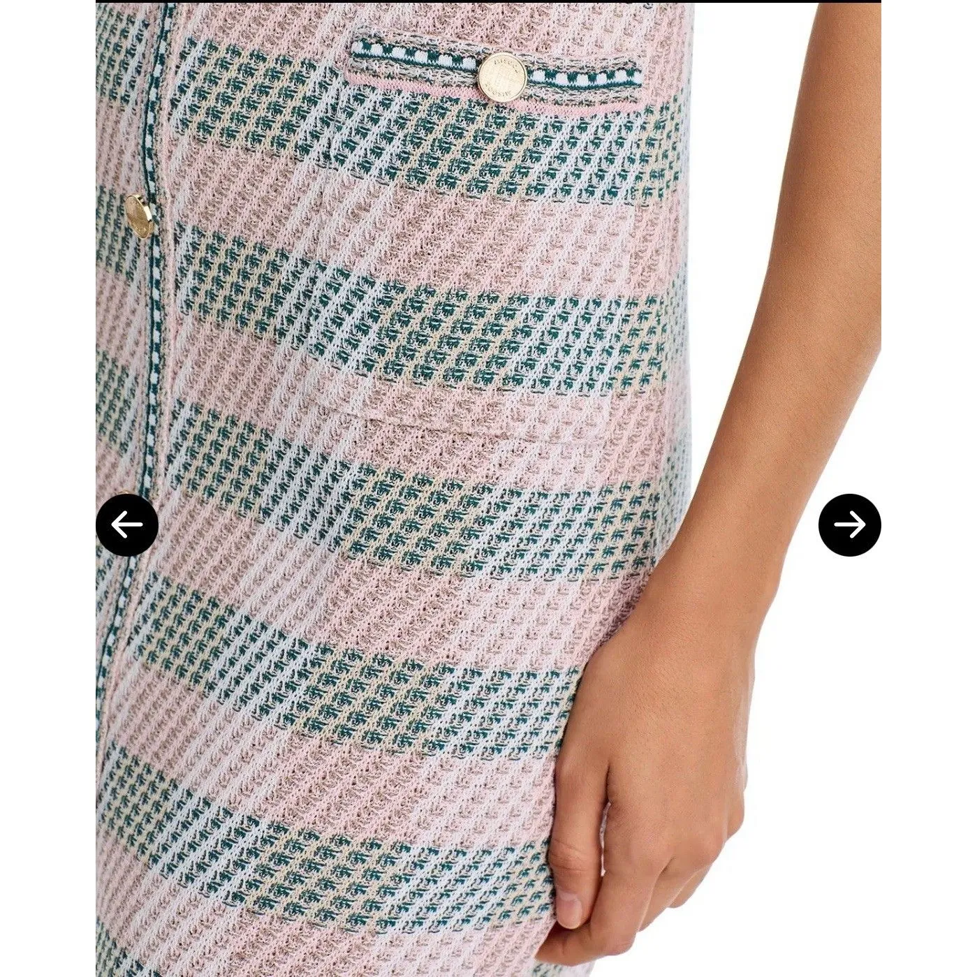 Misook Tweed Shift Dress Women’s Size S Rose Petal Multi Short Sleeve - Image 6