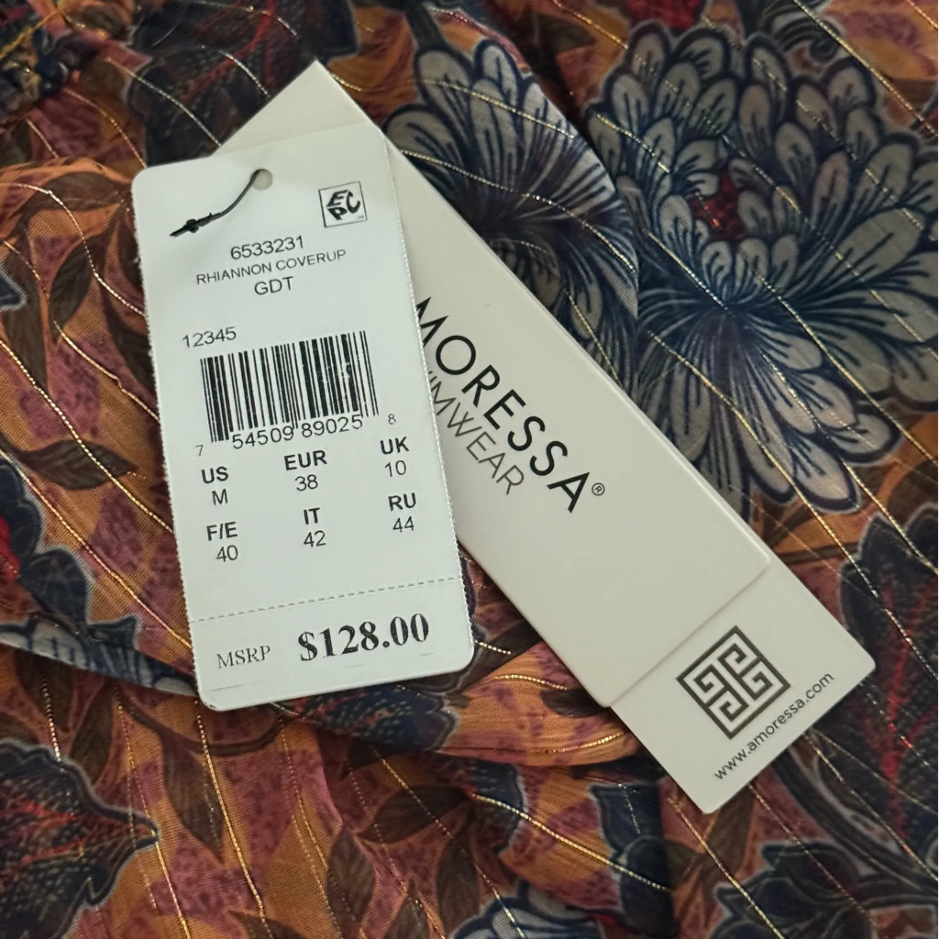 Amoressa By Miraclesuit Rhiannon Tango Floral Beach Coverup Dress in Gold Dust - Image 4