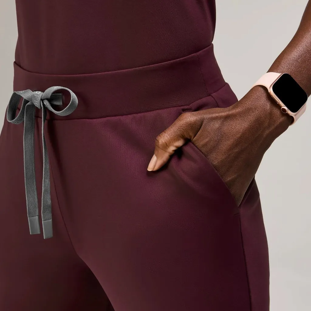 Figs Tena FORMx Slim Tapered Scrub Pants in Burgundy, Size Large - Image 4