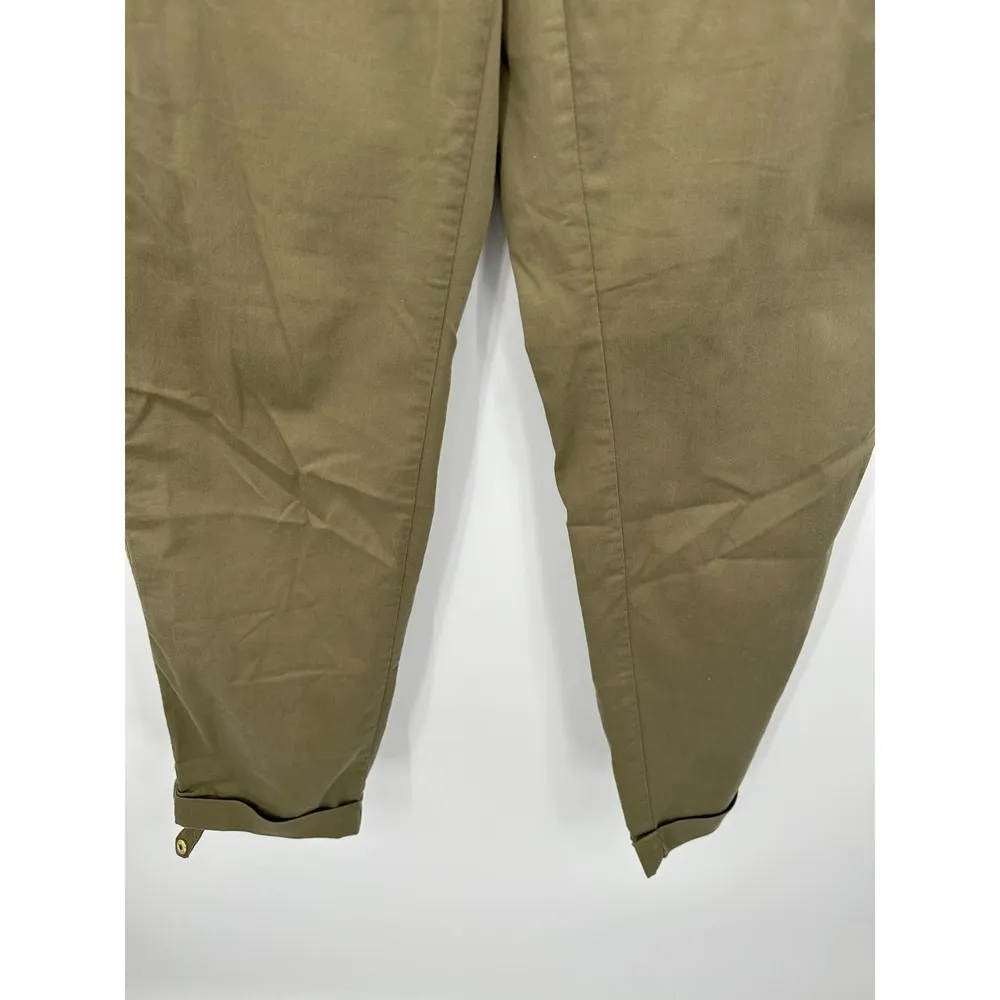 Chico's Pants Women 0.5 Ankle Small Green Button Cuff Casual Cotton Blend - Image 3