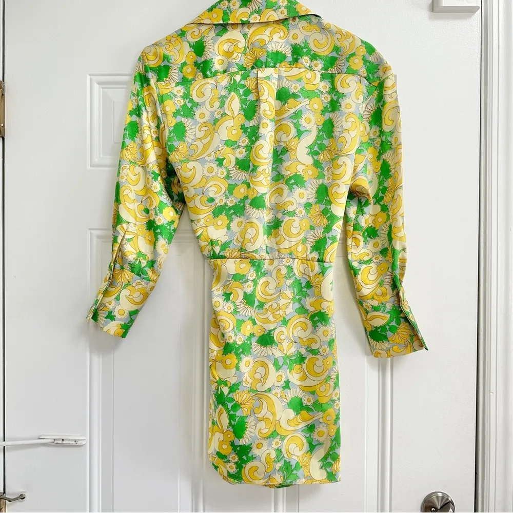 Zara Satin Effect Long Sleeve Wrap Dress - Image 9