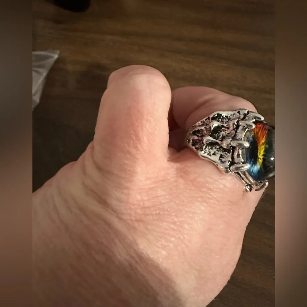 Men’s Eye Ring Silver - Image 8