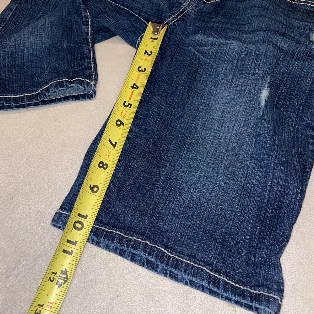 Y2K Bermuda shorts vintage Myth of Jade Women’s Shorts Size 10 Blue - Image 10