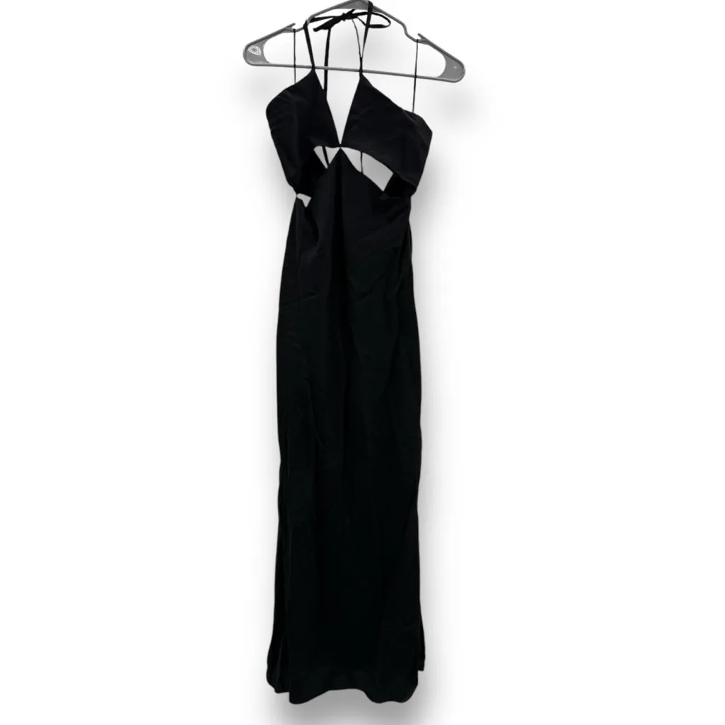 RTR Marina‎ Moscone Shipwrecked Cutaway Black Sleeveless Halter Midi Dress Sz 8 - Image 4
