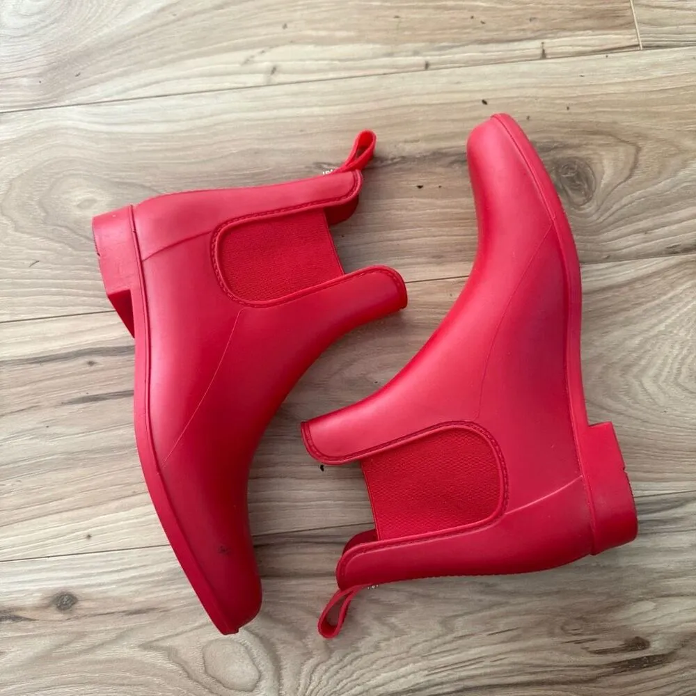 SAM EDELMAN | Tinsley Red Ankle Rain Chelsea Boots Booties Rubber | Size 9 - Image 7