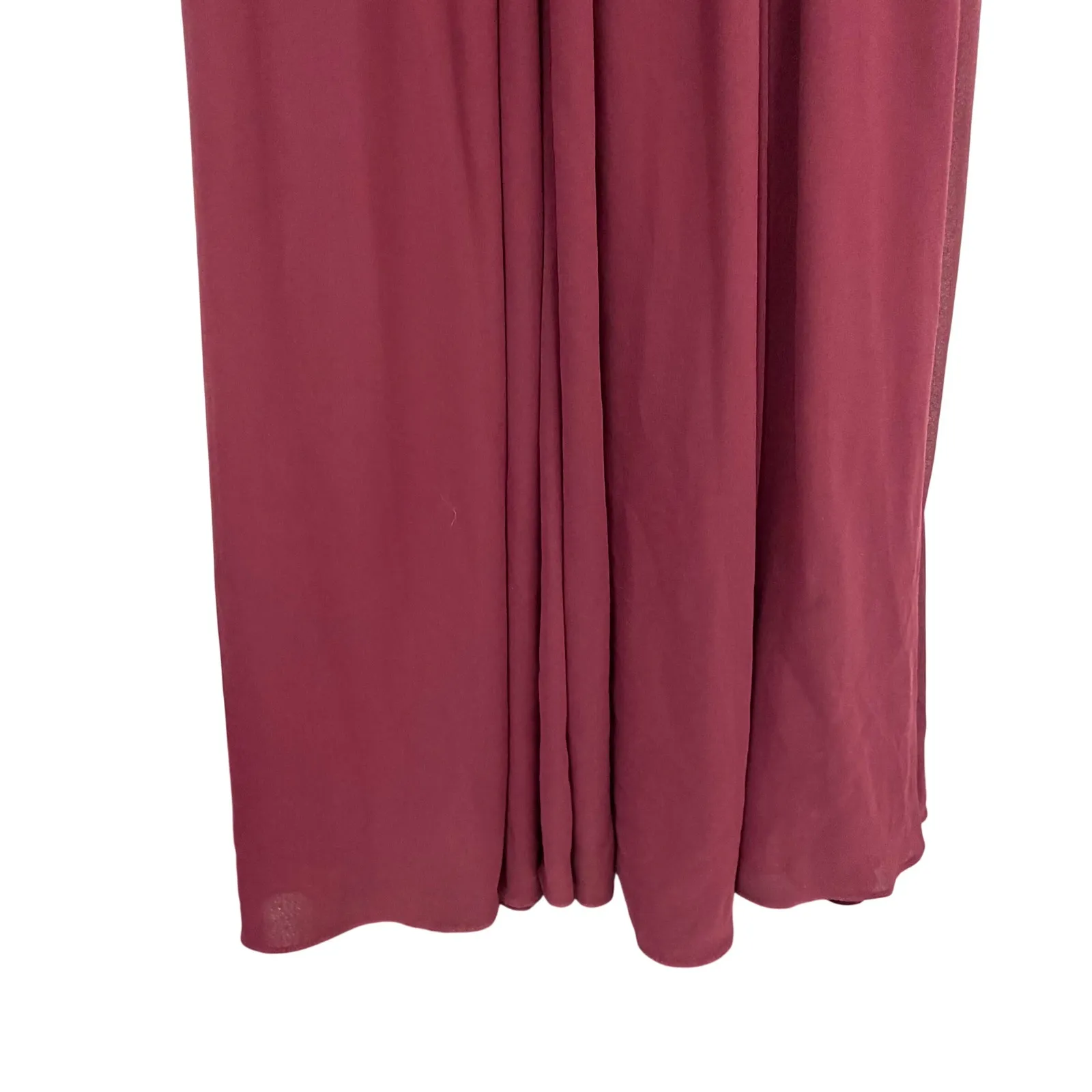 Levkoff Women's Burgundy Chiffon Halter Neck Elegant Formal Maxi Dress Size 10 - Image 3