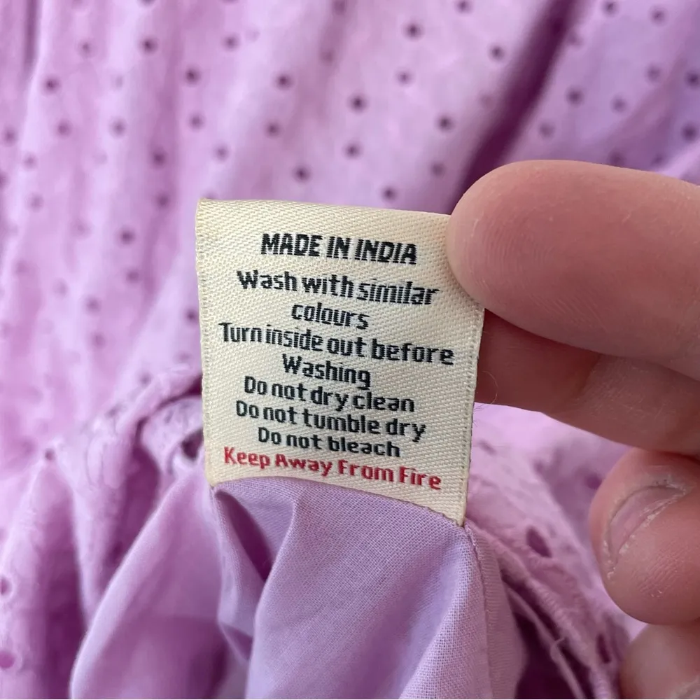 Timeless London Valerie Lilac Purple Eyelet Tea Length Dress Size 6 NWT - Image 13