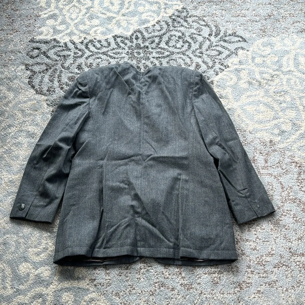 Vintage Jones New York Wool Blazer & Skirt Set Gray 14 - Image 9