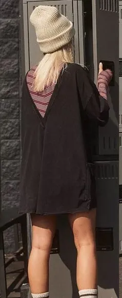 NEW! $60 FREE PEOPLE Movement S HOT SHOT TEE ROMPER Shorts ONESIE Washed Black - Image 1