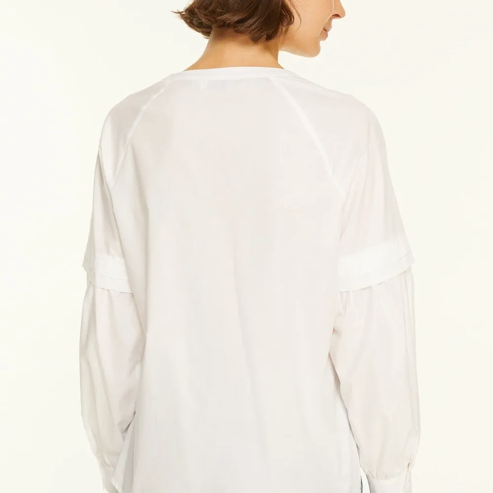 Harshman Callet Blouse White Long Sleeve Cotton Relaxed Fit - Image 3