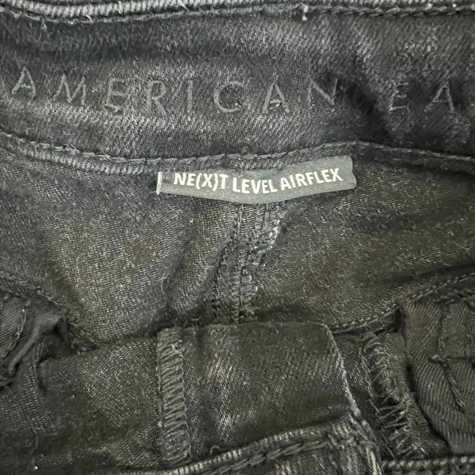 American Eagle Denim Shorts Womens 26 Black Next Level Airflex Raw Hem Bermuda - Image 6