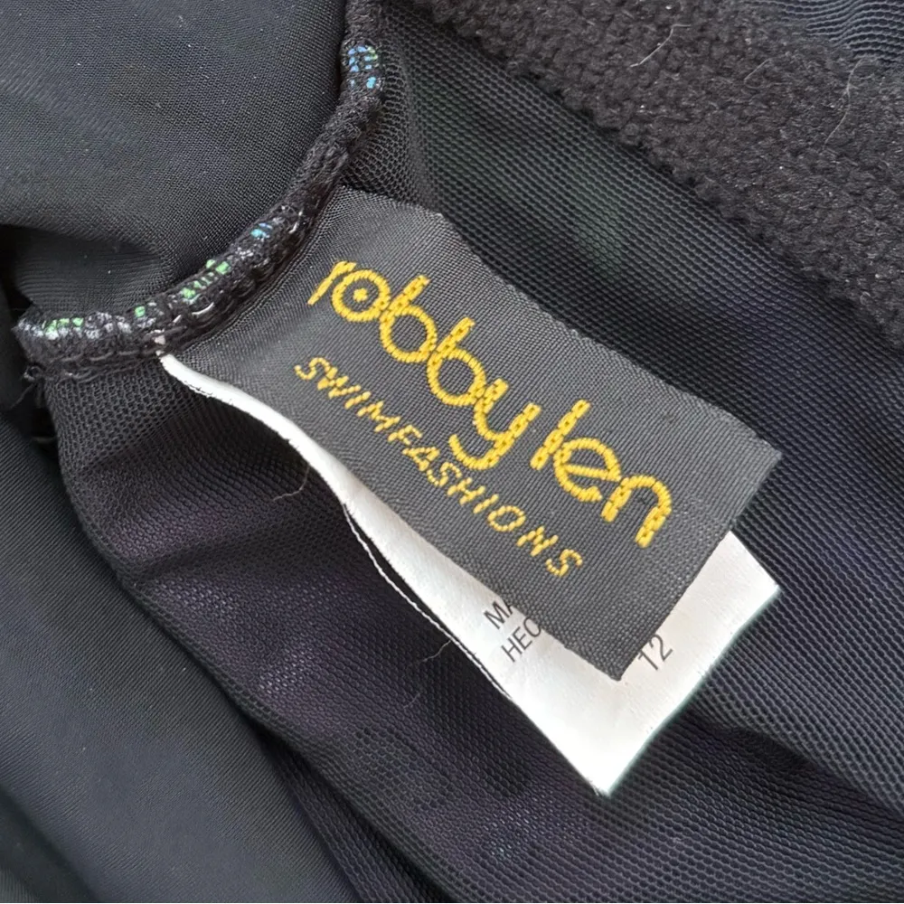 Vintage Robby Len Swimsuit Tropical Floral One Piece 10 12 Purple - Image 5