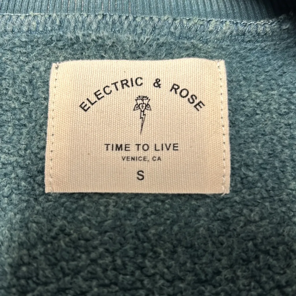 Electric & Rose Retro Fleece Beckett Sweatshirt Pine Green Small NWT - Image 7