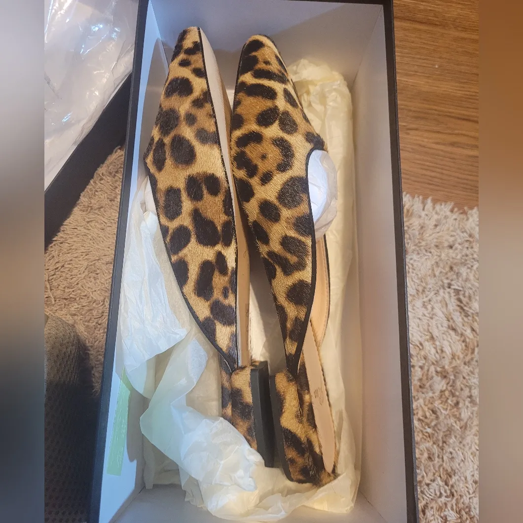 J.Crew Carolyn Flat Mules in Leopard Print Calf Hair - Size 7 1/2 - Image 15