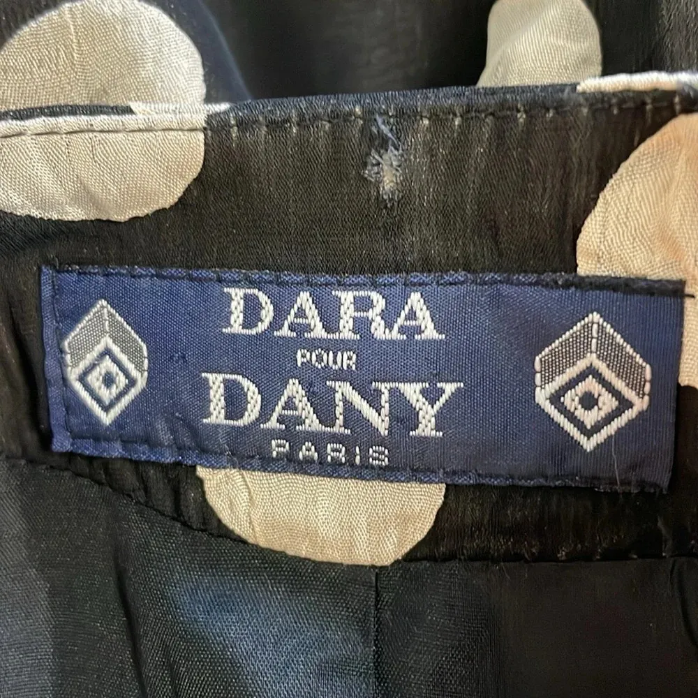 Vintage French Black White Polka Dot Blazer Jacket size 6 CS - Image 4