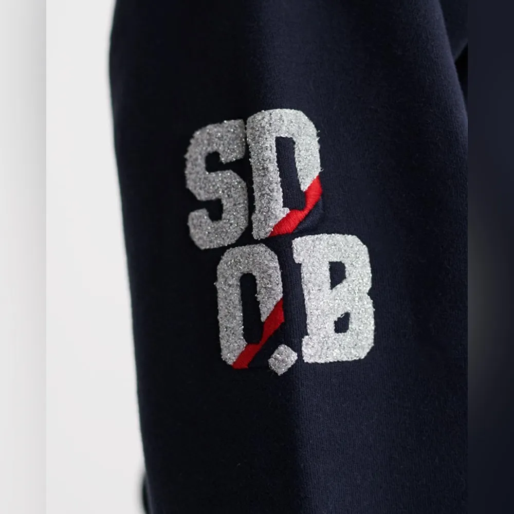Superdry SDQB Superset Crew Sweatshirt navy blue size small - Image 4