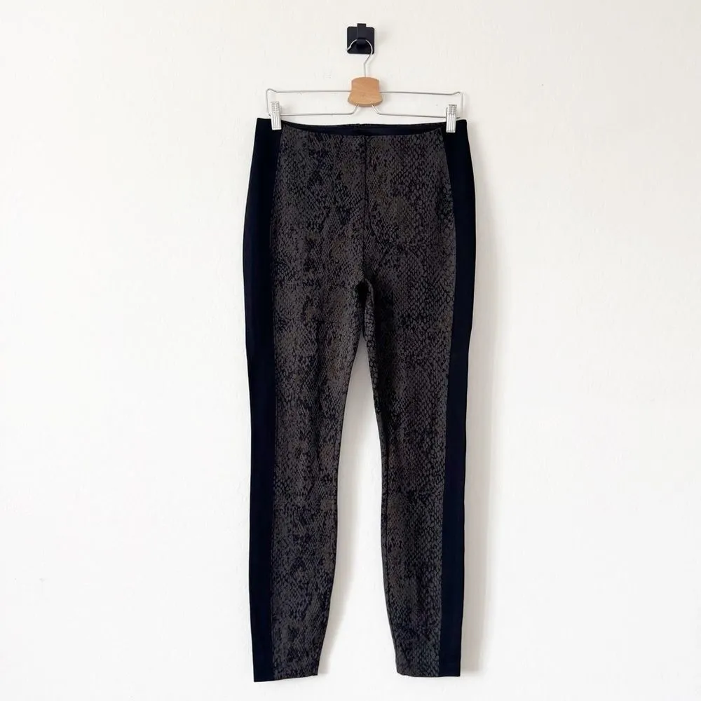 Lysse Laura Ponte Knit Ankle Leggings Olive Snake Print Size L - Image 3