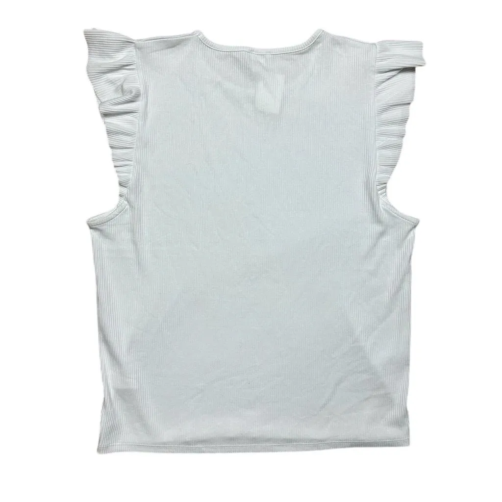 NWT J. Crew Factory Women's XXL Ribbed White Ruffle - Image 5