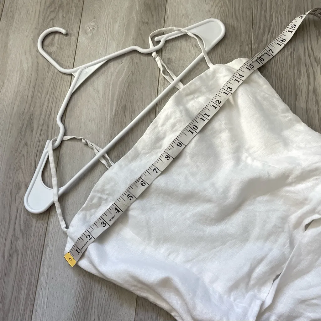 Reformation Linen Dress marseilles mini womens White (size 8) resortwear party - Image 2