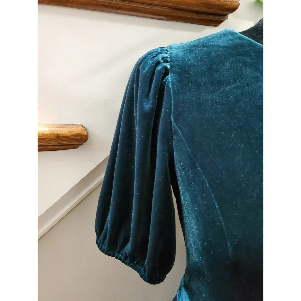 Maggy London Womens Green Polyester Round Neck Short Sleeve Knee Length Dress 4P - Image 7