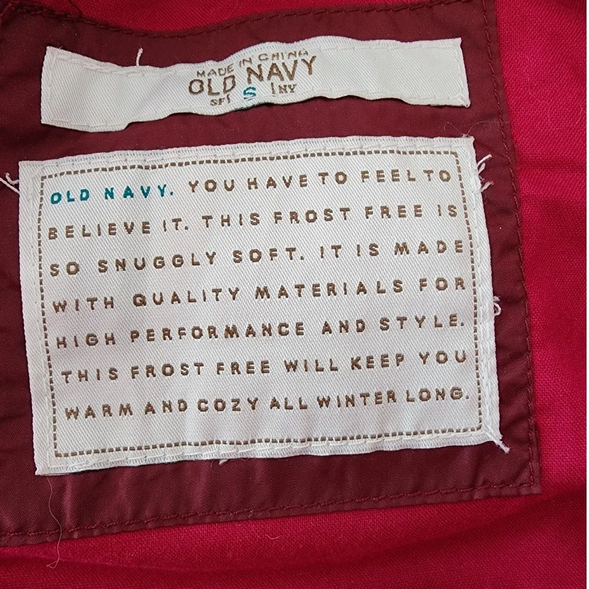 Vintage Old Navy Burgundy Down Puffer Vest Women’s Size Small - Image 6