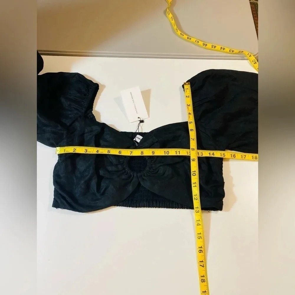 Anthropologie Faithfull the Brand La Marches Linen Top in Black Size 10 NWT $169 - Image 7