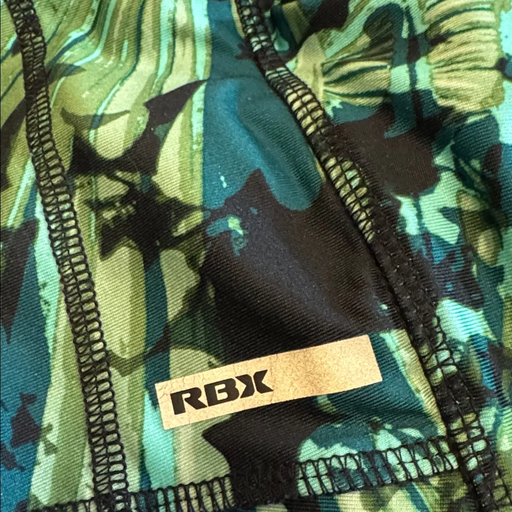 RBX Blue/Green/Black Leggings Mesh sides and Bottoms Sz SP Like New Activewear - Image 7