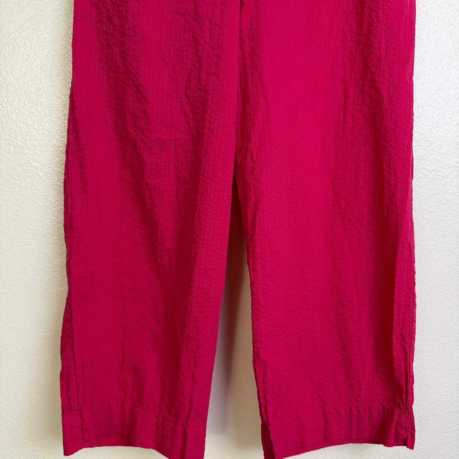 Bryn Walker Pink Pants Womens XXS Wide Leg Pull On Elastic Pockets Crop Cotton - Image 4