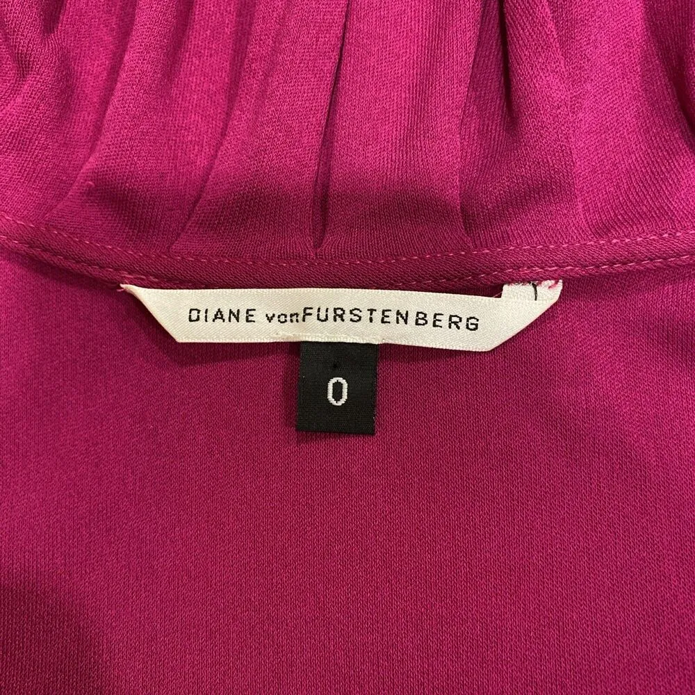 DVF Diane Von Furstenberg Ruffle Baila Fuschia Pink Beet Dress 0 - Image 7