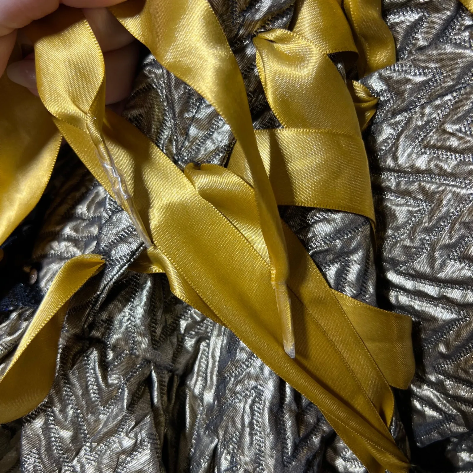 Handmade Renaissance Medieval Queen Costume Gown Gold Black Sequins XL - Image 13