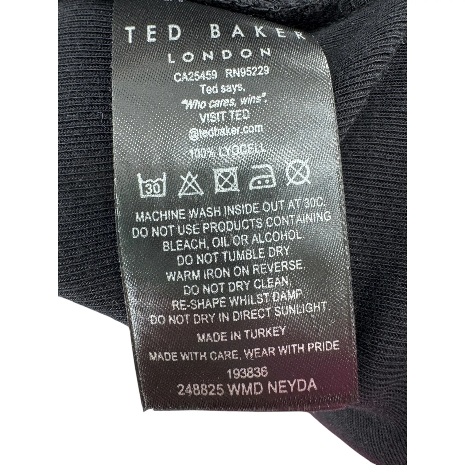 TED BAKER Black Neyda Long Sleeve Cowl Neck Faux Wrap Lyocell Dress 2 TB‎ = 6 US - Image 5