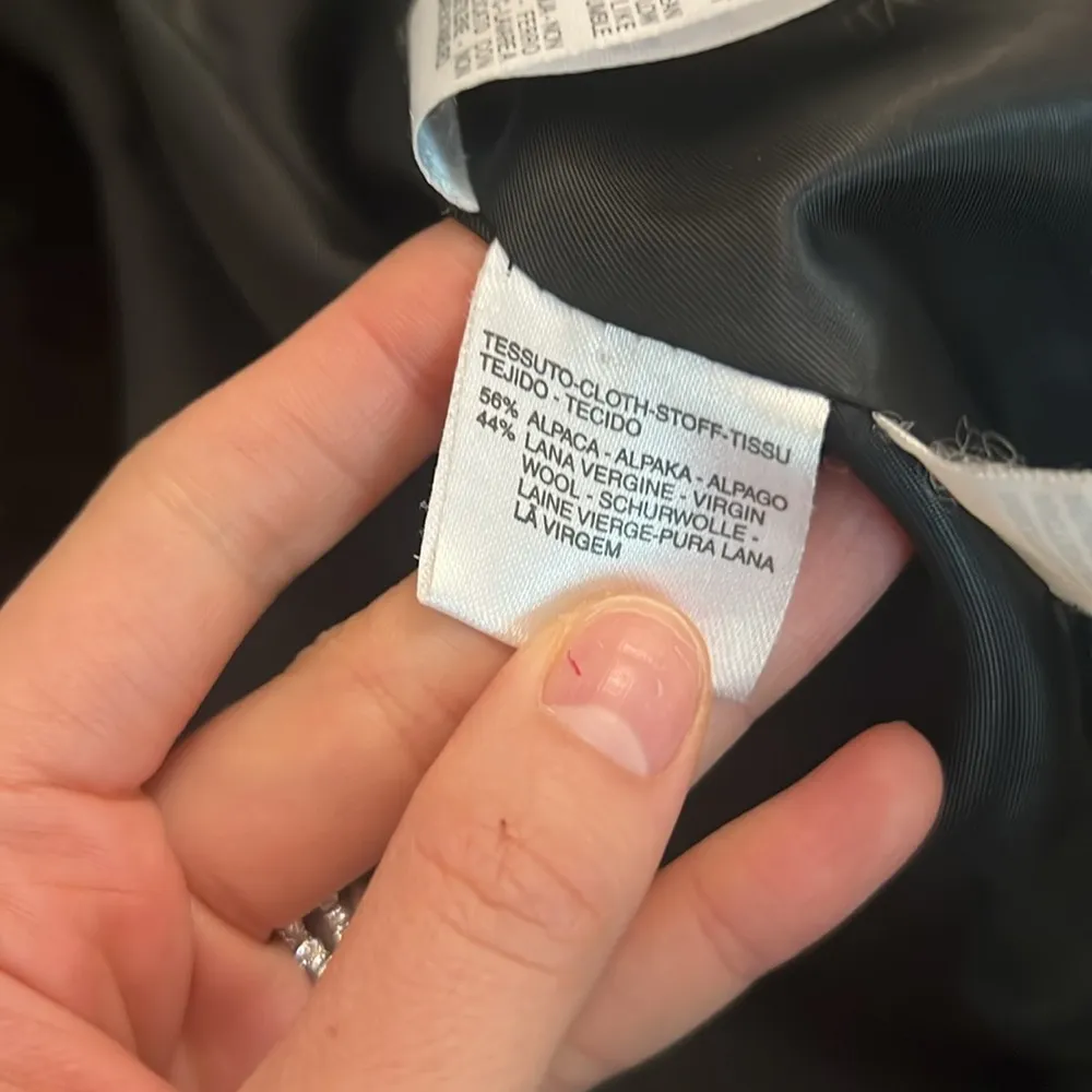 Maxmara wool angora blend black teddy like wrap coat - Image 10