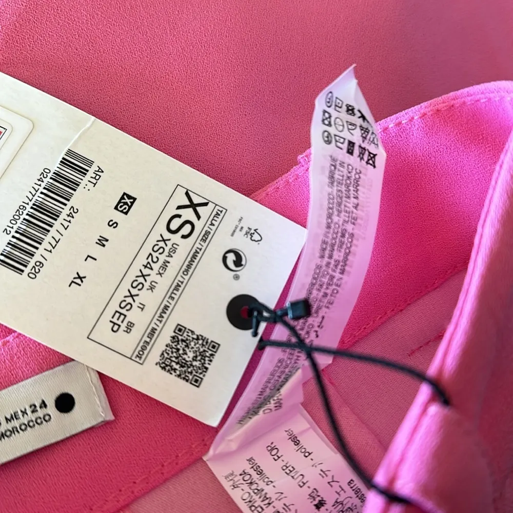 NWT ZARA Woman BASICS HIGH WAISTED SHORTS Pink  XS - Image 7