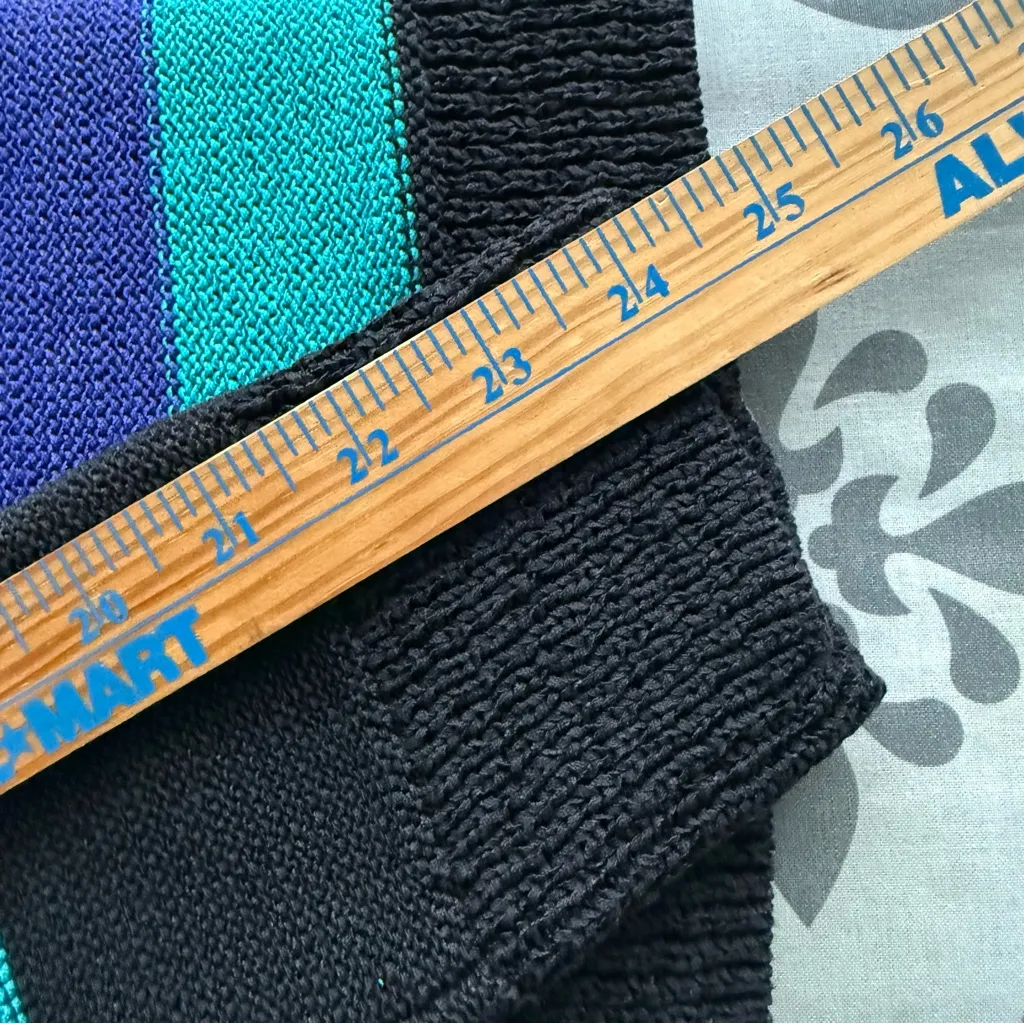 Chaps Women's Striped Sweater Multi Color Blue, Green, White Cotton Blend XL Y2k - Image 15