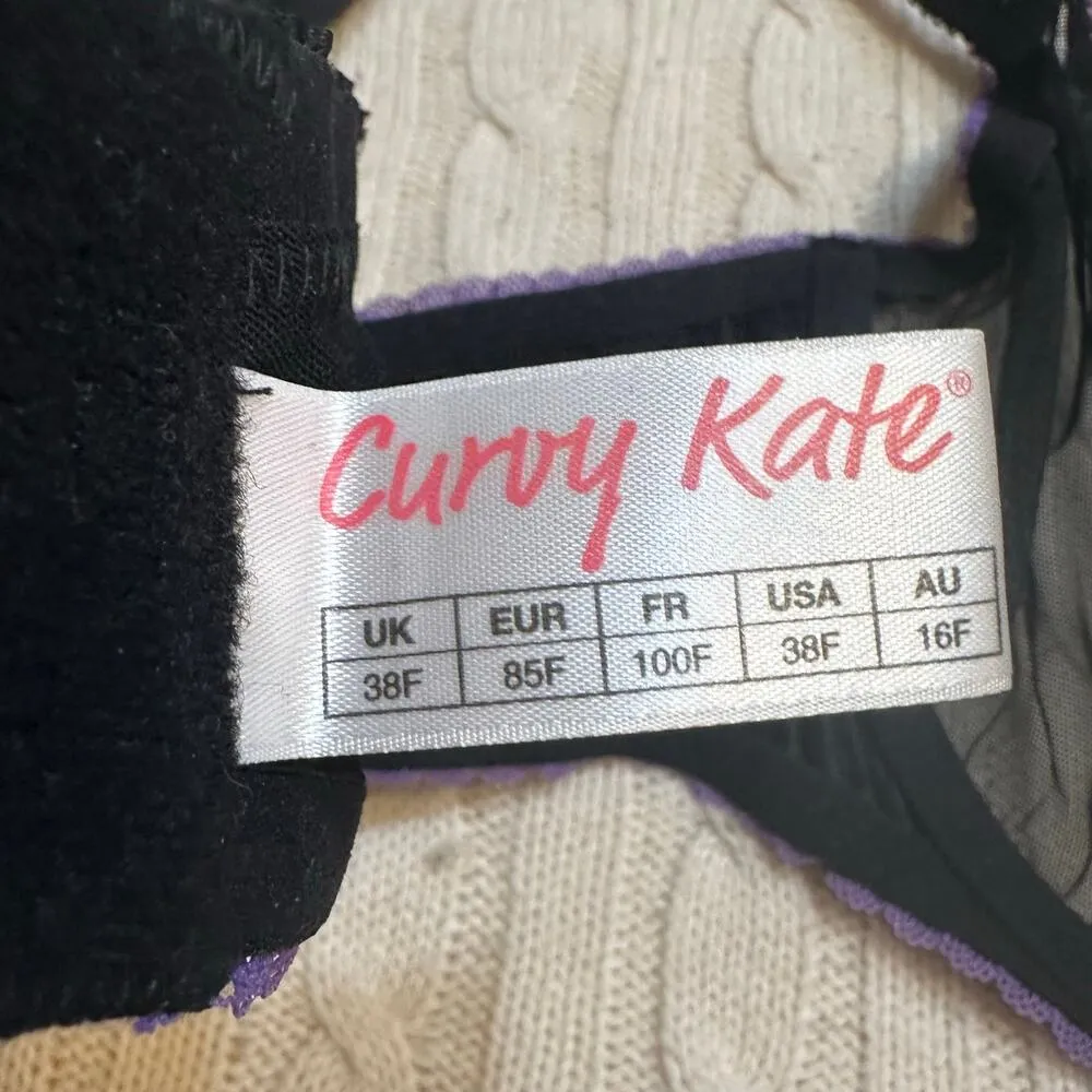 Curvy Kate Black purple bra sz 38F Mesh Underwire Bra - Image 8