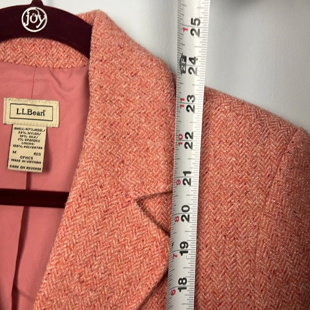 LL Bean vintage wool & silk blend women’s classic blazer jacket size medium - Image 7