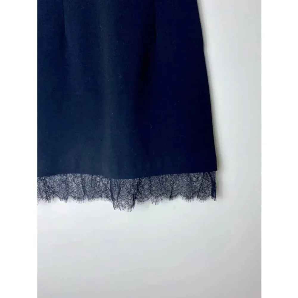 Michael Kors Black Wool Lace Cocktail V-Neck A-Line Dress Size 2 XS LBD - Image 5