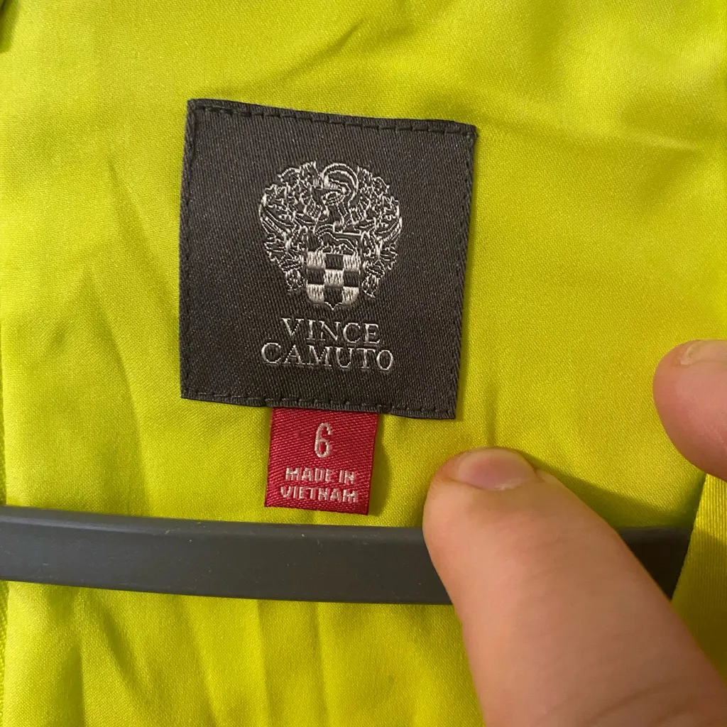 New NWT Vince Camuto Yellow Sulphur Springs Belted A-Line Midi Dress‎ Size 6 - Image 3