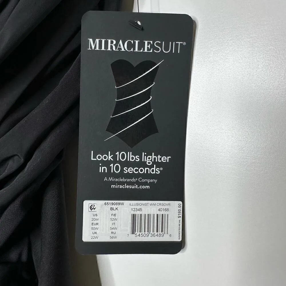 NWT Miraclesuit Illusionist Crossover One Piece Swimsuit Women's Black Size 20W - Image 4