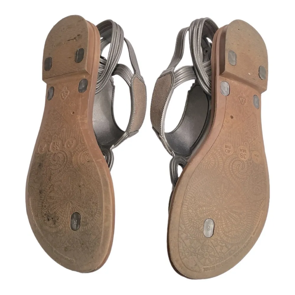 Grendha Sandals Womens sz EUR 38 | 9 US Metallic Pewter Bronze Thong Shoes Brown - Image 13