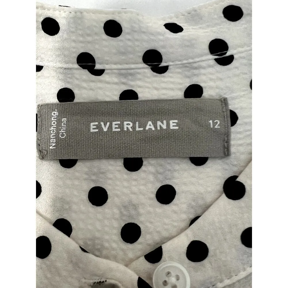 Everlane women's size 12 shirt cream/black polk-a-dot Corpcore, Office wear, - Image 5