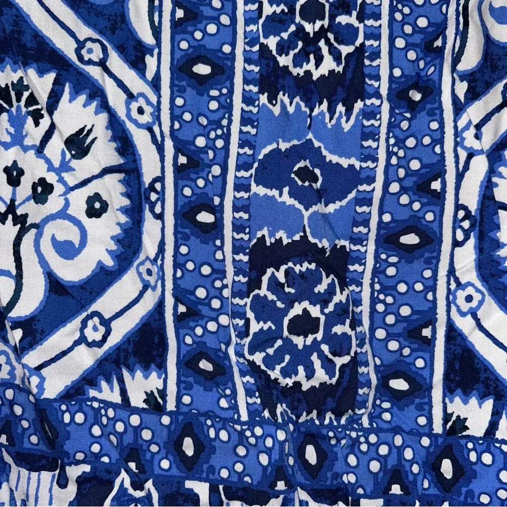 Haute Hippie Top Womens Large Blue Boho Back Button Up Sleeveless Festival Tank - Image 2