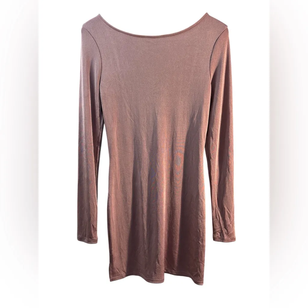 intimately free people dress Long Sleeve Call me Later Open Back Mauve Large - Image 2