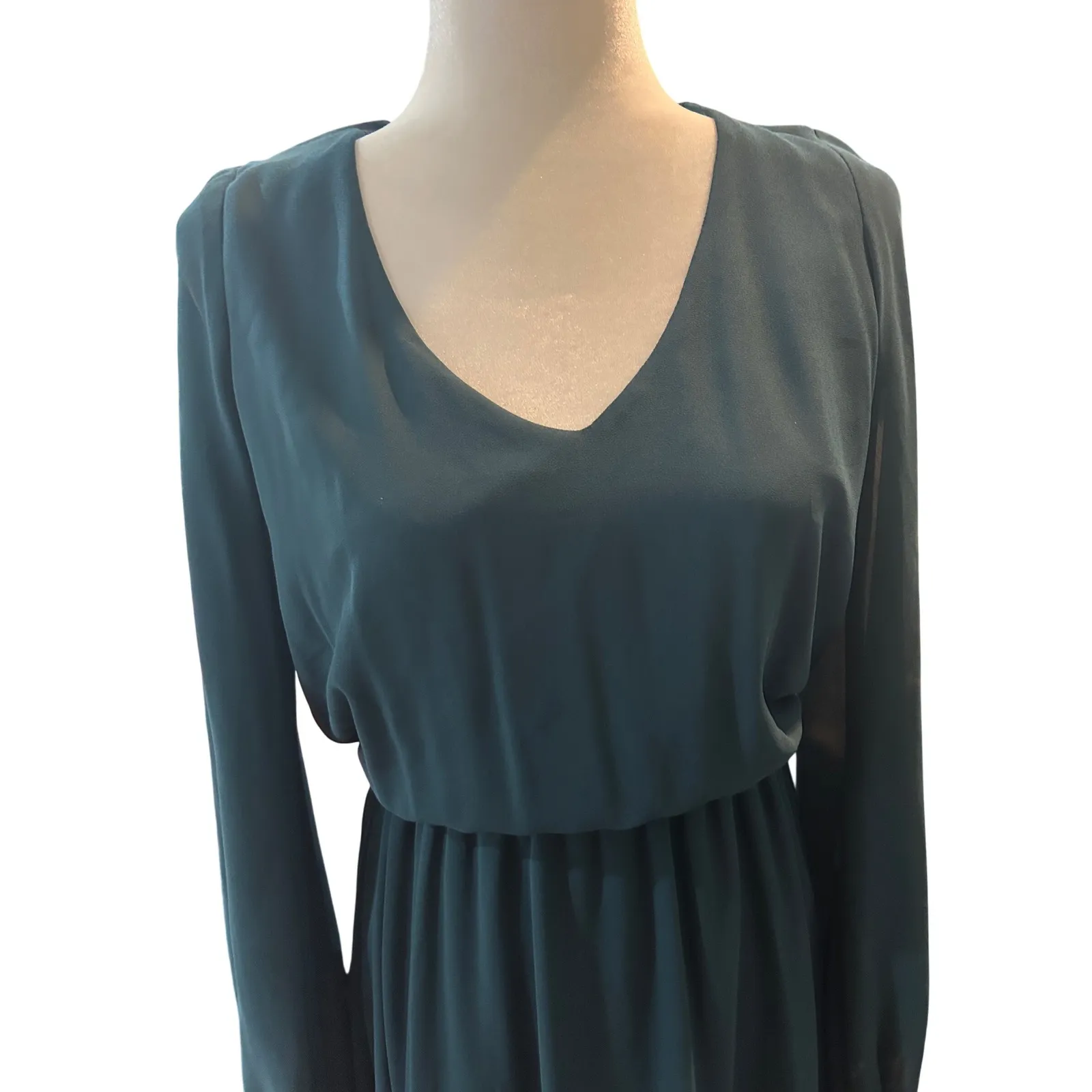 Long Sleeve Maxi Dress Elegant V Neck Evening Party‎ Gown - Image 3