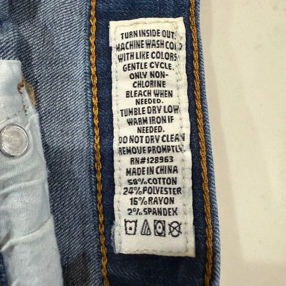 Indigo Rein Denim Jean Mini Skirt Women's 7/27 Dark Wash Blue Frayed Hem Western - Image 4