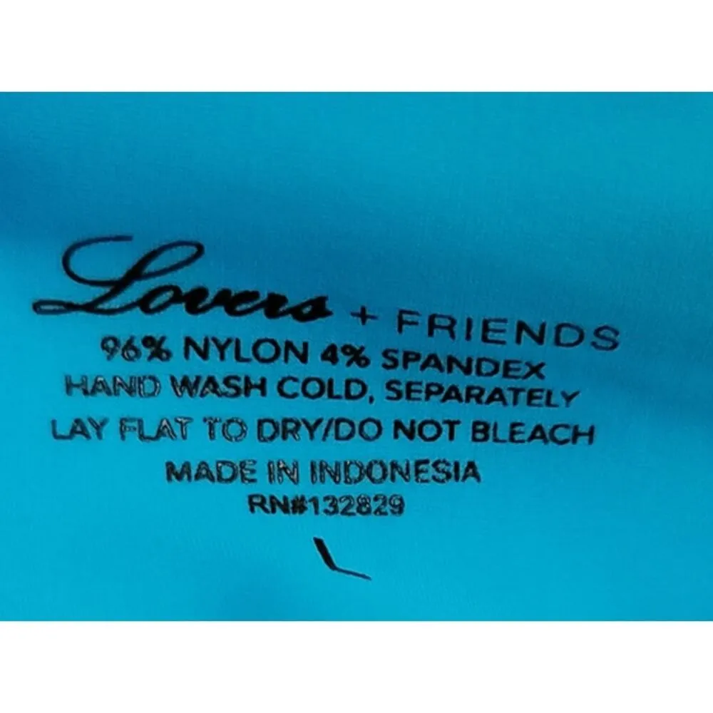 Lovers and Friends Wild One Swim Bikini Top Blue Large NEW - Image 3