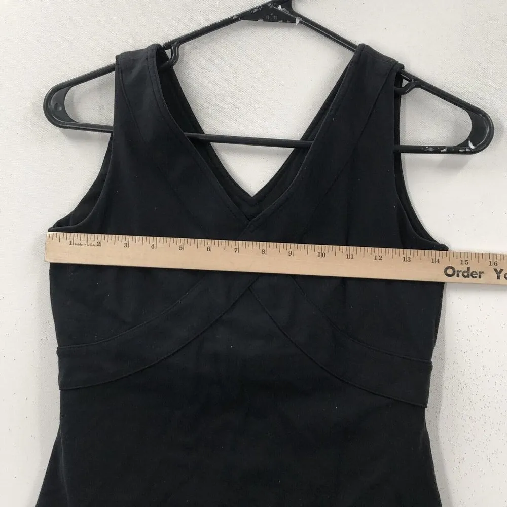 Lululemon Black V Neck Wet Dry Warm Wide Strap Activewear Pullover Tank 29" - Image 11